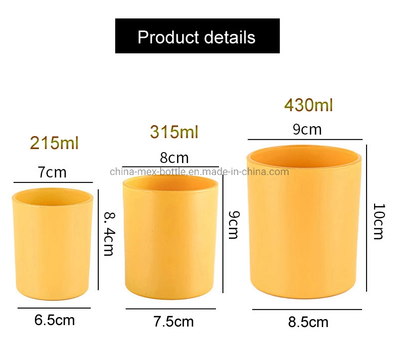 200ml 300ml 430ml Color Frosted Glass Candle Jar Glass Jar for Fragrance Candle Making