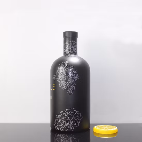 200ml 375ml 500ml 750ml Clear & Frost Empty Long Neck Glass Ice Wine Bottle for Beverage with Cork