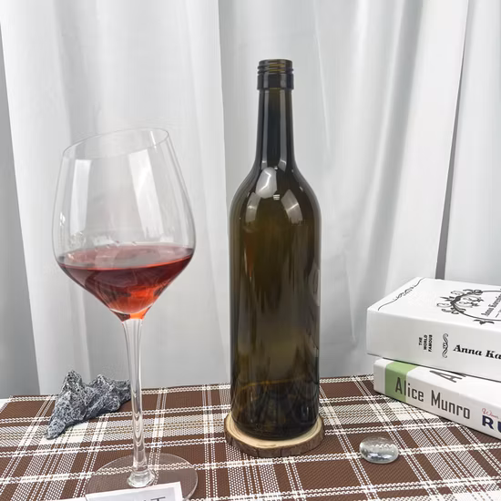 Wholesale Custom Wine Glass Bottle for Vodka Rum Champagne Glass Wine Bottle with Screw Cap