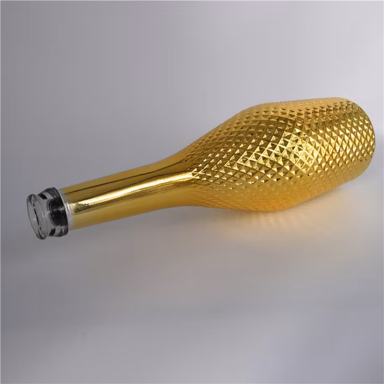 Manufacturer Customized 750ml Champagne Bottle, Electroplated Champagne Glass Bottle